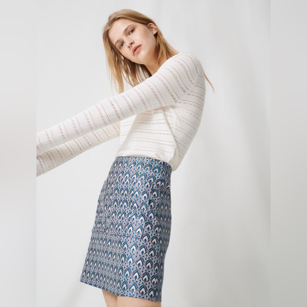 Maje Lurex jacquard skirt